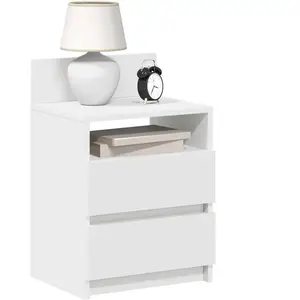 vidaXL Tables de chevet 2 pcs avec 2 tiroirs blanc 40x33x60 cm pas cher