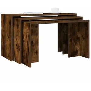 vidaXL Tables gigognes 3 pcs chêne fumé bois d'ingénierie pas cher