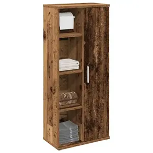 vidaXL Meuble de salle de bain avec porte-rouleau vieux bois pas cher