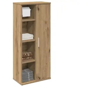 vidaXL Meuble de salle de bain avec porte-rouleau chêne artisanal pas cher
