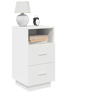 Comparateur de prix : vidaXL Tables de chevet 2 pcs avec 2 tiroirs blanc 36x36x68 cm