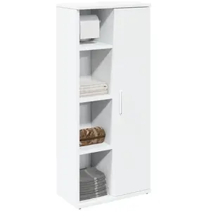 vidaXL Meuble de salle de bain avec porte-rouleau blanc 39x22x90 cm pas cher