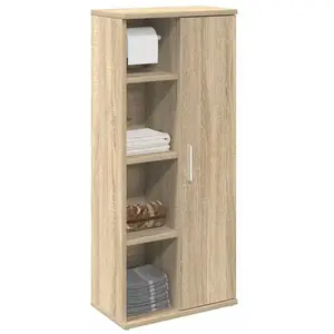 vidaXL Meuble de salle de bain avec porte-rouleau chêne sonoma pas cher