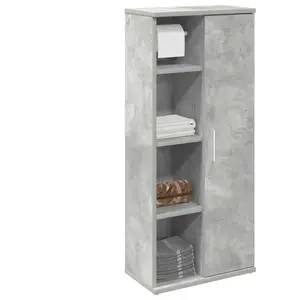 vidaXL Meuble de salle de bain avec porte-rouleau gris béton pas cher