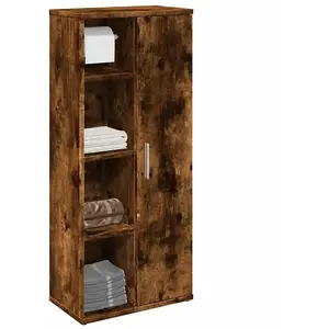 vidaXL Meuble de salle de bain avec porte-rouleau chêne fumé pas cher