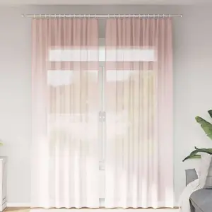 vidaXL Rideaux en voile avec boucles 2 pcs rose clair 140x260 cm pas cher
