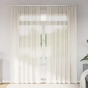 vidaXL Rideaux en voile avec passants 2 pcs crème pas cher
