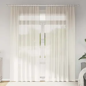 vidaXL Rideaux en voile avec passants 2 pcs crème pas cher