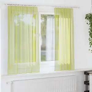 vidaXL Rideaux en voile avec passants 2 pcs vert pomme pas cher
