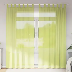 vidaXL Rideaux en voile avec passants 2 pcs vert pomme pas cher