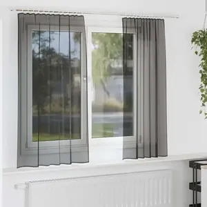vidaXL Rideaux en voile avec passants 2 pcs noir pas cher