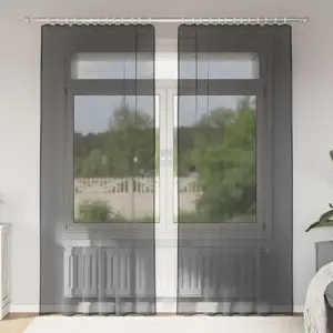 vidaXL Rideaux en voile avec passants 2 pcs noir pas cher