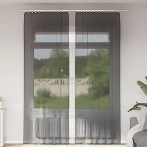 vidaXL Rideaux en voile avec passants 2 pcs noir pas cher