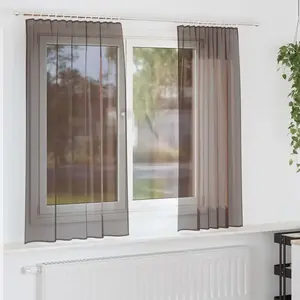 Comparateur de prix : vidaXL Rideaux en voile avec passants 2 pcs marron