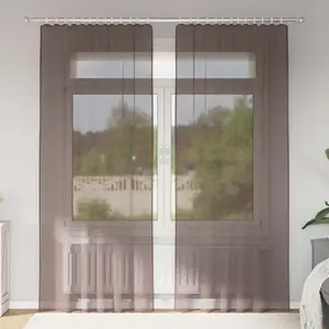 vidaXL Rideaux en voile avec passants 2 pcs marron pas cher