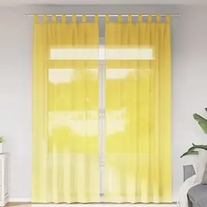 Comparateur de prix : vidaXL Rideaux en voile avec passe-tringles 2 pcs jaune