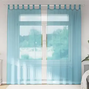 Comparateur de prix : vidaXL Rideaux en voile avec passe-tringles 2 pcs turquoise