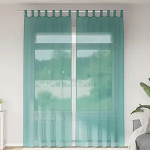 Comparateur de prix : vidaXL Rideaux en voile avec passe-tringles 2 pcs turquoise