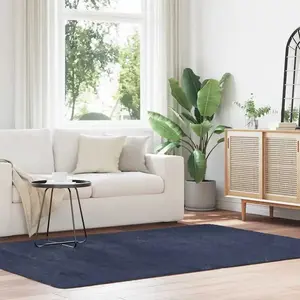 Comparateur de prix : vidaXL Tapis shaggy à poils longs bleu marine 160x230 cm polyester