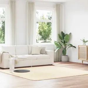vidaXL Tapis shaggy à poils longs NAVARRA crème 240x240 cm polyester