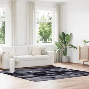 Tapis Shaggy à poils longs gris foncé 240x240 cm polyester Vidaxl pas cher