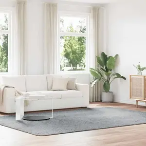 Tapis shaggy à poils longs gris argenté 240x340 cm polyester Vidaxl