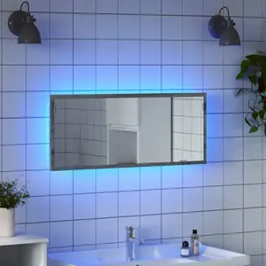 vidaXL Miroir de salle de bain à LED sonoma gris bois d'ingénierie pas cher