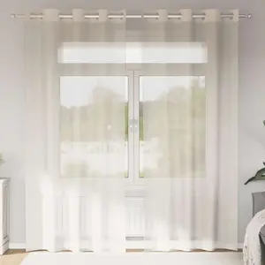 vidaXL Rideaux en voile avec oeillets 2 pcs crème 140x245 cm pas cher