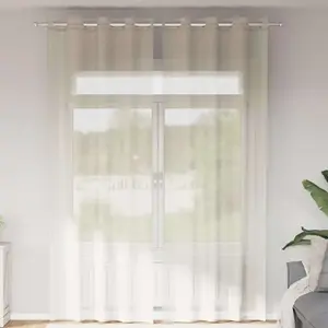 vidaXL Rideaux en voile avec oeillets 2 pcs crème 140x260 cm pas cher