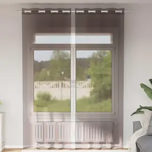 Comparateur de prix : vidaXL Rideaux en voile avec oeillets 2 pcs marron 140x260 cm