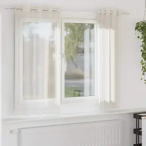 vidaXL Rideaux en voile avec oeillets 2 pcs crème 140x140 cm pas cher