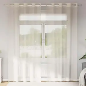 vidaXL Rideaux en voile avec oeillets 2 pcs crème 140x225 cm pas cher