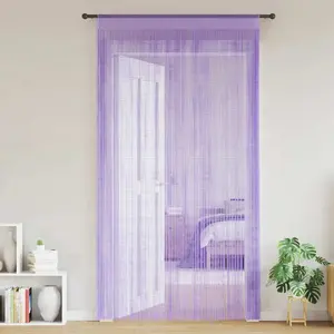 vidaXL Rideaux à fils 2 pcs violet 100x250 cm pas cher