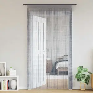 vidaXL Rideau en fils 2 pcs 140 x 250 cm gris clair pas cher