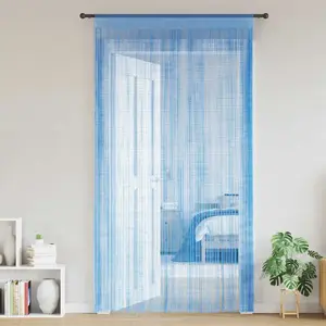 vidaXL Rideaux à fils 2 pcs bleu clair 100x250 cm pas cher