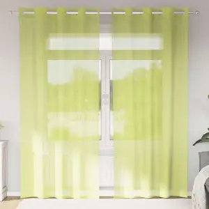 Comparateur de prix : vidaXL Rideaux en voile avec oeillets 2 pcs vert pomme 140x245 cm