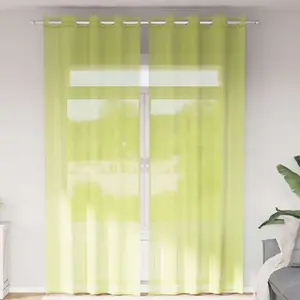 vidaXL Rideaux en voile avec oeillets 2 pcs vert pomme 140x260 cm pas cher