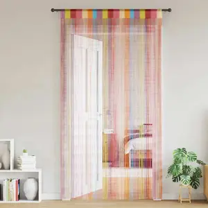 vidaXL Rideaux à fils 2 pcs multicolore 100x250 cm pas cher