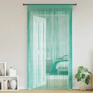 vidaXL Rideaux à fils 2 pcs turquoise 100x250 cm pas cher