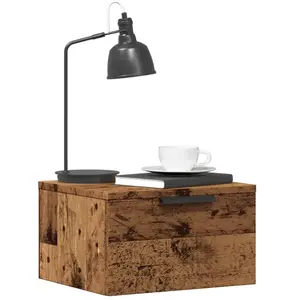 Comparateur de prix : vidaXL Tables de chevet murales 2 pcs vieux bois 34x30x20 cm