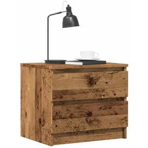 vidaXL Table de chevet vieux bois 50x40x43.5 cm bois d’ingénierie pas cher