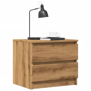 vidaXL Tables chevet 2pcs chêne artisanal 50x40x43.5cm bois ingénierie pas cher