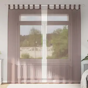 Comparateur de prix : vidaXL Rideaux en voile avec passe-tringles 2 pcs marron
