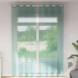 vidaXL Rideaux en voile avec oeillets 2 pcs turquoise pas cher