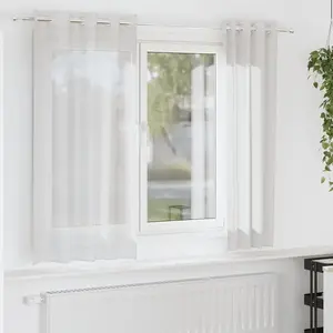 vidaXL Rideaux en voile avec oeillets 2 pcs blanc pas cher