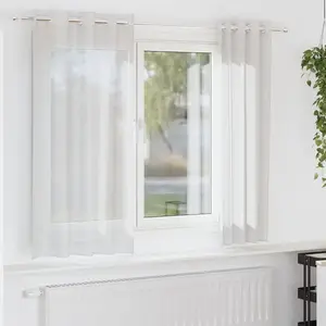 vidaXL Rideaux en voile avec oeillets 2 pcs blanc pas cher