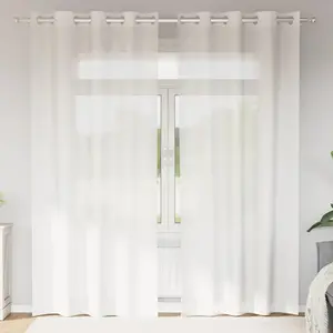 vidaXL Rideaux en voile avec oeillets 2 pcs blanc pas cher