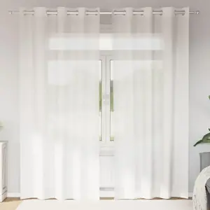 vidaXL Rideaux en voile avec oeillets 2 pcs blanc pas cher