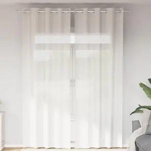 vidaXL Rideaux en voile avec oeillets 2 pcs blanc pas cher