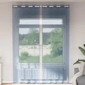 Comparateur de prix : vidaXL Rideaux en voile avec oeillets 2 pcs bleu royal